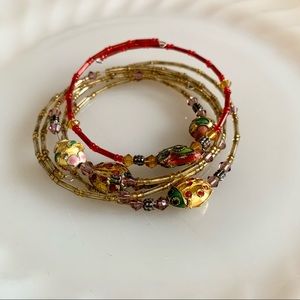 Set of beautiful bohemian style bracelets